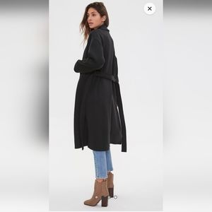 New Comfy black fleece wrap coat